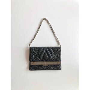 ALEXANDER WANG Isis Black Quilted Leather Chain Strain Shoulder Bag Clutch Purse